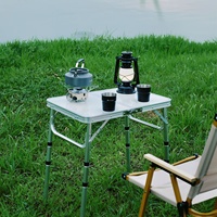 Table de pique-nique pliable moderne en alliage d'aluminium, légère, hauteur réglable, avec couche en maille, durable, imperméable, mobilier d'extérieur pour parcs