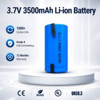 Batterie LiFePO4 à semi-conducteurs haute capacité 3,7 V 1000 mAh HW26500 avec languettes à souder pour lampe torche et batterie externe, 1000 cycles