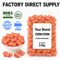 Bandes de bonbons gélifiés sucrés et acidulés, doux, moelleux, fruités, Halal, vente en gros en vrac, personnalisables OEM, arc-en-ciel, offre spéciale