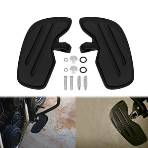 Reposapiés Delanteros para Motocicleta Indian Scout Scout Bobber 2015+ Light Rider, Pedales Grandes Negros Cromados, Kit de Montaje Completo - Product Image 2