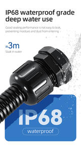 Impermeável Nylon flexível tubo ondulado conector IP68 proteção nível cabo conectores e flexível Conduit Pipe Fittings - Product Image 4