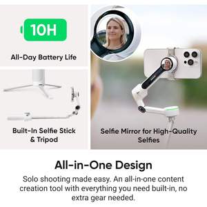 Stabilisateur de téléphone Insta360 Flow 2 Pro pour iPhone Android Gris Bluetooth V5.2 Vlogs de voyage - Product Image 5