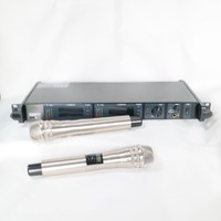 Professionnel argent métal KSM8 AD4D-II portable système de Microphone sans fil 200 canaux DJ karaoké scène Performance chant vocal