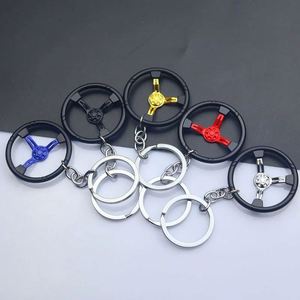 Porte-clés de course en forme de volant à trois branches, en alliage de zinc, souvenirs et cadeaux pour les passionnés de voitures - Product Image 3