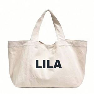 กระเป๋าผ้าแคนวาสพิมพ์ลายเองคุณภาพสูง LILA ปลอดสาร BPA เป็นมิตรกับสิ่งแวดล้อม ขนาดกลาง ขายส่ง พร้อมช่องใส่โลโก้ สำหรับใส่ของช้อปปิ้ง - Product Image 3