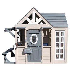 Maisonnette en bois d'extérieur avec banc, aire de jeux, maisonnette tendance pour enfants, cabane en bois pour enfants - Product Image 3