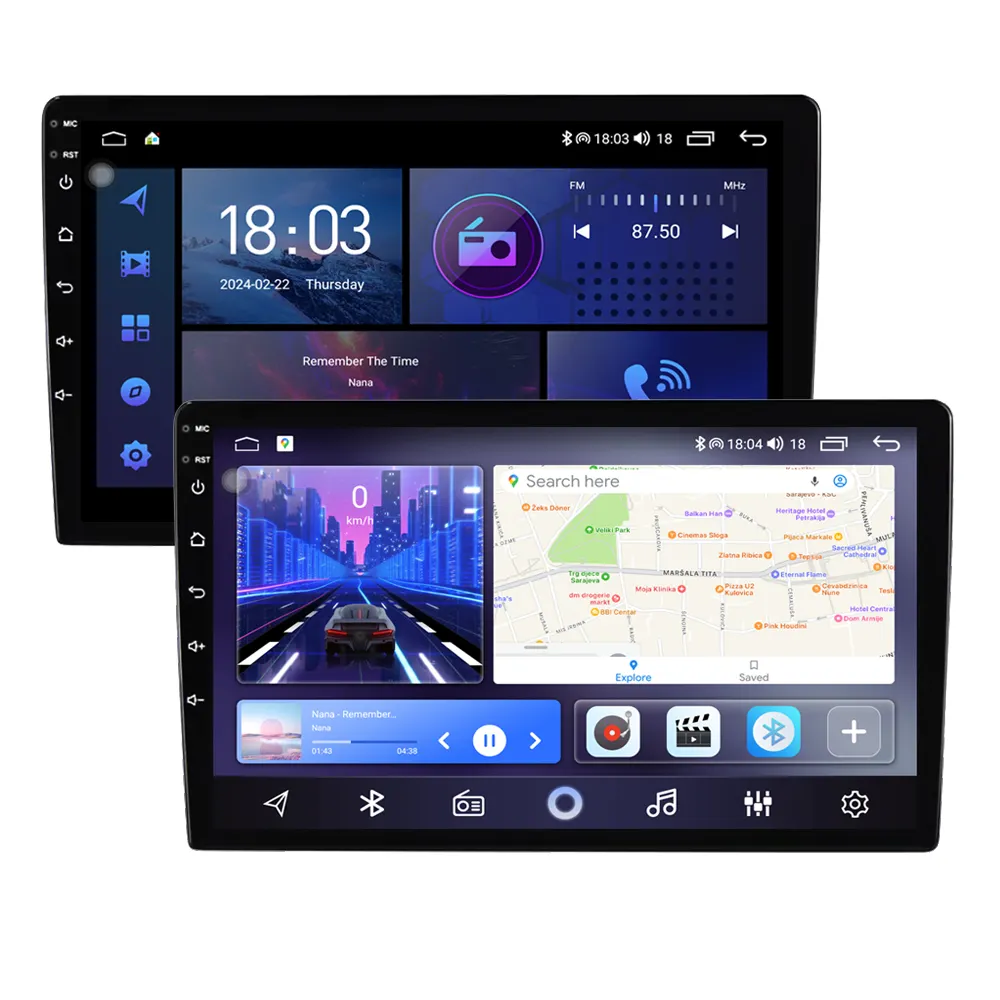 Tela 2 + 32GB 8 Core Qled 2DIN Android Som de Carro 9 Polegadas Universal para Opel VW Honda Toyota Nissan Mazda Ford