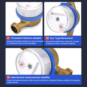 OEM/ODM シングルジェット乾式15mm/1/2インチ/1/4インチ真鍮製計量水道メーター - Product Image 5