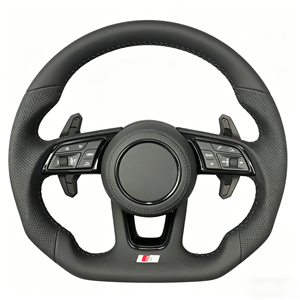 พวงมาลัยสปอร์ตหนังแบบมีรูสำหรับ A4รถ Audi A3 A5 A7 Q3 Q5 Q7 rs tt พร้อมตัวเปลี่ยนเกียร์แบบพาย - Product Image 1