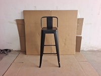 Tabouret de bar Tolix robuste, chaise de bar de cuisine avec dossier bas, chaise haute pour restaurant, café, table de bar