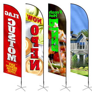 Publicidad promocional lágrima doble cara Swooper personalizado al aire libre Bandera de plumas voladoras para negocios - Product Image 2