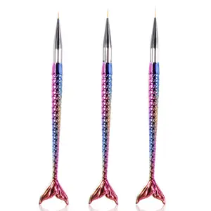 Juego de 3 unid/set de pinceles de Gel <span class=keywords><strong>para</strong></span> uñas, delineador de uñas Nail Art con cambio de Color personalizado, 7/9/11mm - Product Image 1