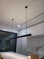 Luz colgante LED Ce Rohs para oficina en casa Luz de comedor de forma larga con 3 años de garantía Tamaños medios