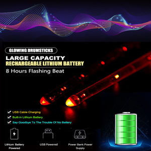 <span class=keywords><strong>Baquetas</strong></span> Luminosas Multicolores 5A con Luz LED, Interruptor y Recargables por USB - Product Image 5