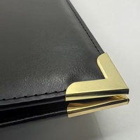 Reliure à 3 anneaux personnalisable avec logo, 1 pouce, en cuir PU noir durable, pour organiser les papiers de bureau et scolaires