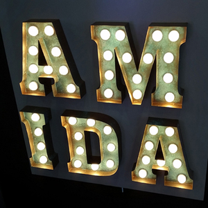 Tùy Chỉnh Retro Ánh Sáng Bóng Đèn Nhân Vật Phát Sáng Làm Cho Dấu Hiệu 3D Acrylic LED Quảng Cáo Ma Thuật Ánh Sáng Hộp Thư Dấu Hiệu - Product Image 6