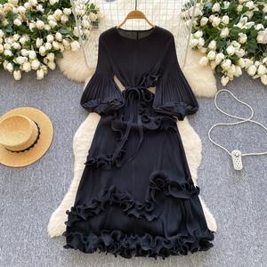 <span class=keywords><strong>Vestido</strong></span> de Fiesta de Alta Costura <span class=keywords><strong>Issey</strong></span> <span class=keywords><strong>Miyake</strong></span> para Mujer, Talla Grande, Satén Plisado con Estampado Floral, Moda en Tendencia - Product Image 5