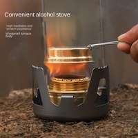 Réchaud à alcool liquide portable ultraléger pour l'extérieur, mini brûleur pour la pêche et la préparation de l'eau chaude (théière)