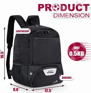 Sac de sport de football de haute qualité, sac de baseball, échantillon gratuit, polyester, solide, grande capacité, 35L, poche pour bouteille - Product Image 4