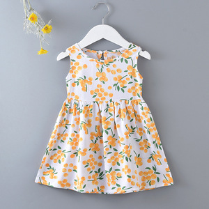 Vestido de Princesa Floral de Verano, Falda Línea A, Tela de Algodón de Alta Calidad, Vestidos para Niñas, Estilo Transfronterizo - Product Image 5