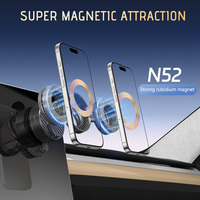 Support de téléphone magnétique double pour voiture, ventouse à bras long en alliage de zinc, rotation à 360° °   Support de téléphone réglable pour tableau de bord et pare-brise