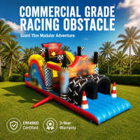 Parcours d'obstacles gonflable de style course premium en PVC DFRL 0,55 mm, certifié EN14960, château gonflable robuste avec garantie de 3 ans