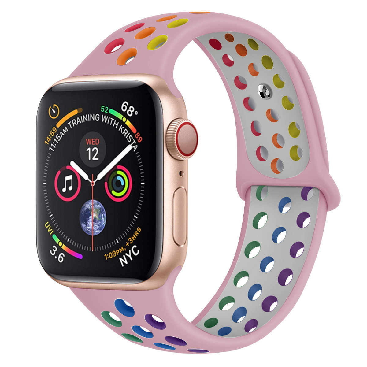 Honatop 2021 новый выпуск силиконовый ремешок для часов Apple watch rainbow series 1 2 3 4 5