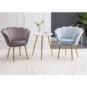 Ghế ăn bọc nhung sang trọng nhiều màu sắc, tựa lưng công thái học, ghế làm móng salon, ghế quán cà phê khách sạn - Product Image 6