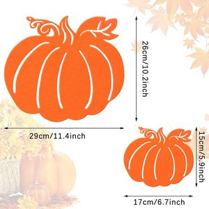 OEM ODM Filz-Tischsets für Erntedankfest mit Ahornblatt- und Halloween-Kürbisform, Rutschfeste und Hitzebeständige Tischmatten - Product Image 2