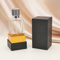 Flacons de parfum en verre rectangulaires transparents OEM vides 30ml/50ml/100ml avec vaporisateur pompe et boîte cadeau
