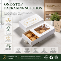 Boîtes à biscuits et gâteaux personnalisées en carton écologique réutilisable avec fenêtre, finition blanche mate, vente en gros