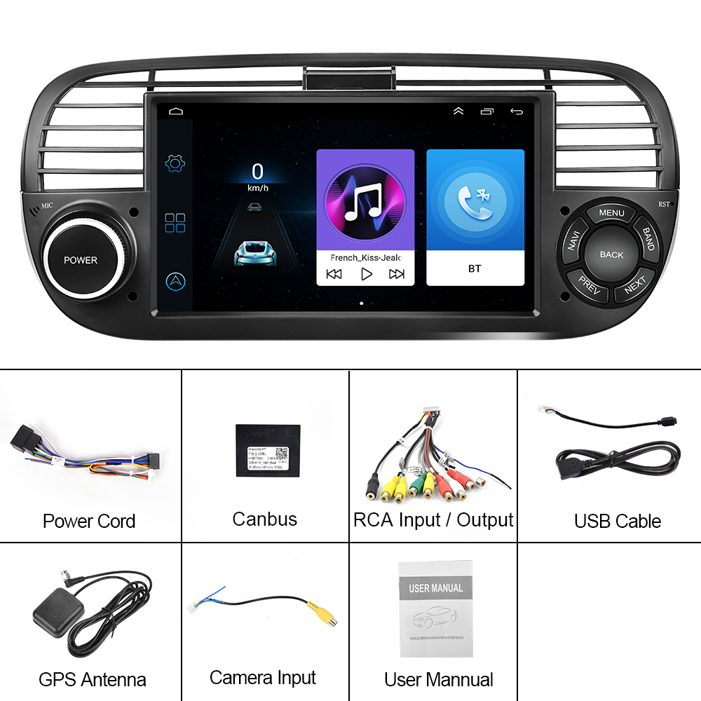 Android Autoradio Für FIAT 500 2007-2015 It Navi, Podofo 7 Zoll