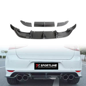 Labio difusor de parachoques trasero de fibra de carbono para <span class=keywords><strong>Volkswagen</strong></span> VW <span class=keywords><strong>GOLF</strong></span> 7 <span class=keywords><strong>VII</strong></span> MK7 R <span class=keywords><strong>2014</strong></span> - 2017 - Product Image 1