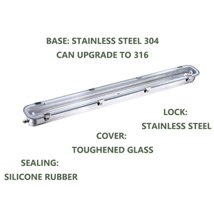 Thép không gỉ cơ sở và Tempered Glass Bìa tri-proof LED Đèn IP65 huỳnh quang ánh sáng lịch thi đấu nổ cho kho sử dụng - Product Image 6