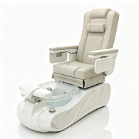 Nouvelle conception d'équipement de salon de manucure, chaise de soin des pieds, chaise de pédicure de luxe moderne avec base blanche, réglable électriquement, avec massage