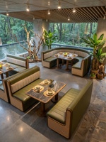 Vente directe usine : Banquette de restaurant occidental, Banquette murale pour restaurant, Banquette de café, Ensemble table et chaises