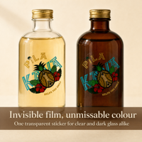 Autocollants en vinyle adhésif transparent brillant et imperméable personnalisables pour l'emballage de fruits, de maïs, le branding, les bouteilles cosmétiques, le papier thermique