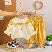 Ensemble printemps/été/automne, nouveau bébé, coton doux, tenue à manches longues, style coréen, ensemble tendance à deux pièces, imprimé animal, ensemble sucré pour