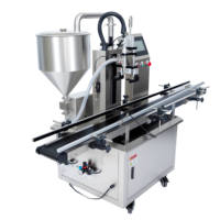 Machine de remplissage de sauces épaisses à tête unique avec trémie, buse et convoyeur pour le miel, le ketchup, le beurre de cacahuète et la mayonnaise