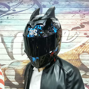 最新デザイン デュアルレンズ 防曇 パーソナライズド オートバイ ヘルメット 内蔵ヘッドホーン フルフェイス - Product Image 4