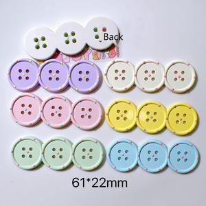 תכשיטי בעבודת יד חמודים תכשיטים לשיער של אביזר תיקון אבזר שרף כפתורים שטוחים - Product Image 2