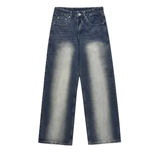 Sản phẩm mới Retro Mỹ rộng chân cao eo thời trang rửa jeans cho nam giới