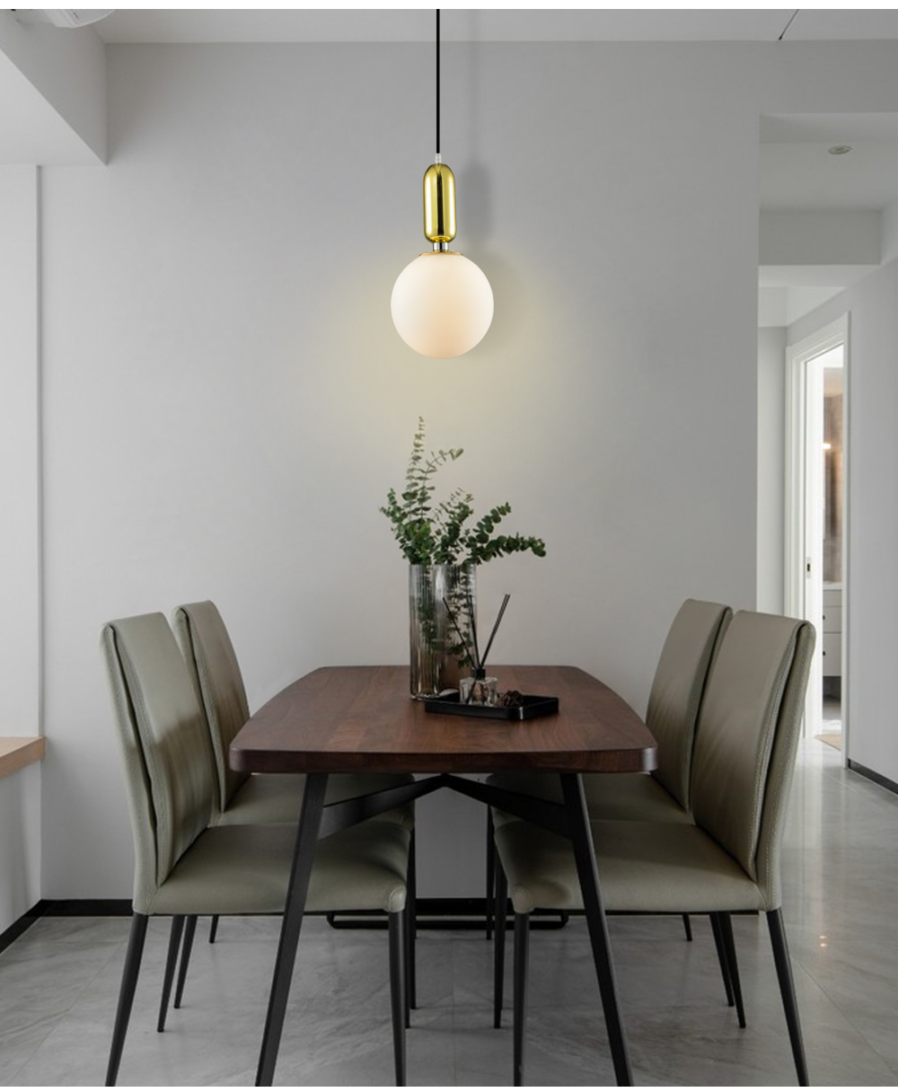 New Decorative Pendant Lamp Nordic Modern Gold Black Hanging Lamp Glass Ball Pendant Light For Bar Hotel Home Bedroom