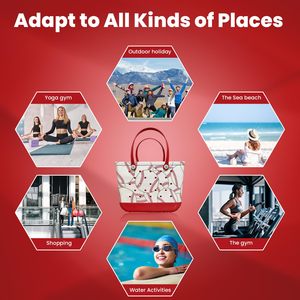 Extra <b>Large</b> Rubber Tote <b>Bag</b> with Protective Zipper Pouch Rubber <b>Beach</b> Tote <b>Bag</b> with Pocket Baseball Bogg <b>Bag</b> - Product Image 6