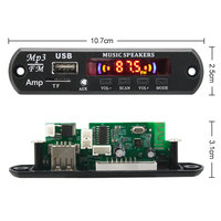 VIRE Double Canal 2*10W Amplificateur Bluetooth 5.0 Carte Décodeur MP3 Lecteur Audio Affichage LED Module MP3
