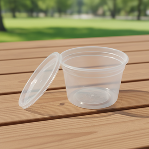 Recipientes desechables resistentes y transparentes para almacenamiento de alimentos con tapas para sopa, salsas y catering en venta. - Product Image 1