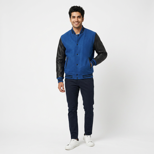 Men Breathable with Zipper Closure Wholesale High Quality Casual Baseball Custom Letterman Men's Jackets - Product Image 1