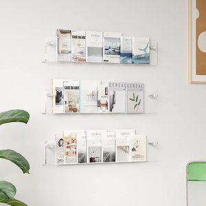 Estante <span class=keywords><strong>de</strong></span> Acrílico Transparente <span class=keywords><strong>para</strong></span> Pared, <span class=keywords><strong>para</strong></span> Exhibir Revistas, Libros y Pósters en un Hogar u Oficina Modernos - Product Image 5