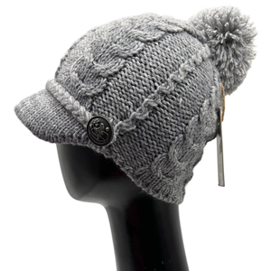 Best Quality Wholesale Unisex Adult Beanie Winter Casual Style with Cable Knit 85% Acrylic 15% Nylon <b>POM</b> <b>POM</b> Earflap - Product Image 1