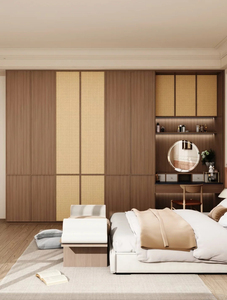 Armoire moderne en bois massif <span class=keywords><strong>avec</strong></span> portes en contreplaqué, écologique, grande capacité, meubles de rangement pour chambre à coucher - Product Image 3